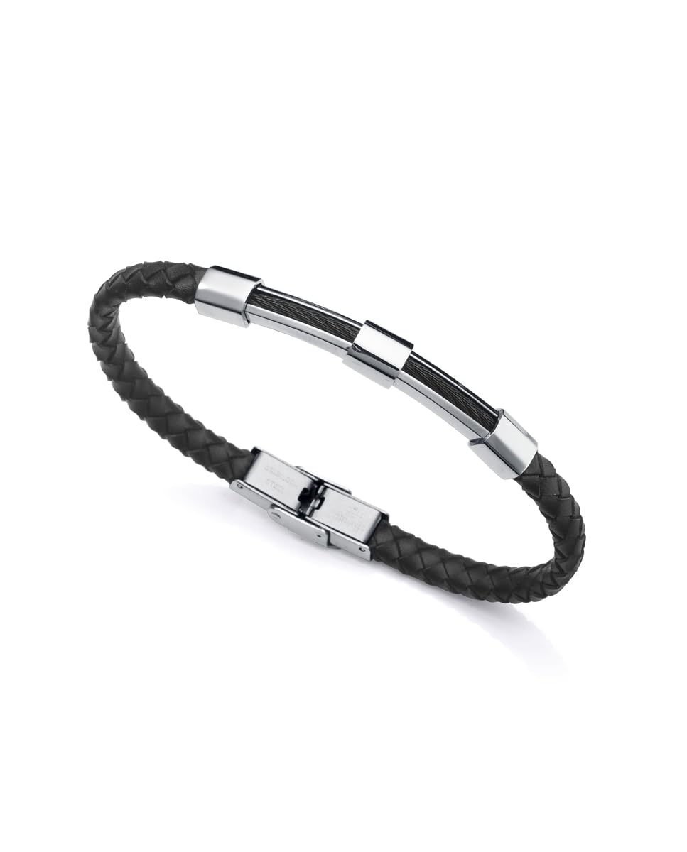 Viceroy Pulsera para Hombre piel negra y cable Ip negro Viceroy 14057P01010 (personalizable)