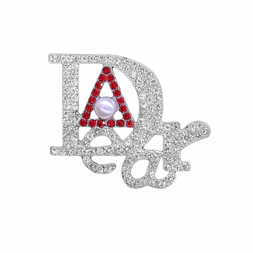 Image of Red Soror Greek Member Gifts Sorority Letter Metal Dear Pin Triangle Broach Lady Jewelry