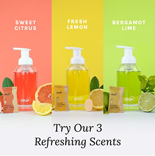 Nature Bee Foaming Hand Soap Concentrated Refill Tablets (6 Pack, 8.5 Fl Oz Per Soap Tablet, Total 51 Fluid Ounces) Fresh Lemon, Sweet Citrus, & Bergamot Lime, Moisturizing, Zero Waste, Eco Friendly & Sustainable Hand Soap, Hand Wash #TOP4