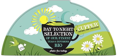 Cupper - Selección del Día a la Noche Caja Regalo - Pack 78 Bolsitas de Infusiones Ecológicas - Estuche de 6 Variedades Diferentes de Tés e Infusiones Bio - Apto para Veganos