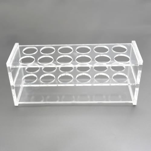 1 Pcs Clear Acrylic Test Tube Rack, 12 Holes for 25mL Tubes, 21mm Diameter