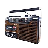 ALTAVOZ INTEGRADO Y MICRÓFONO: este reproductor de cassette de radio retro también actúa como una grabadora para que pueda grabarse cantando si lo desea, grabar y escuchar su interpretación gracias al micrófono incorporado