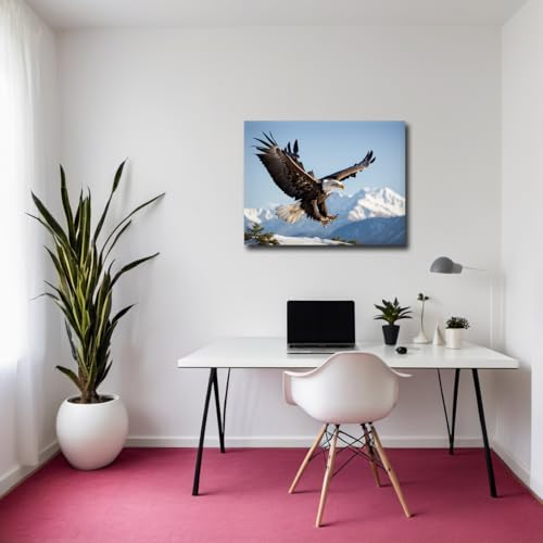 Hjyttx Eagle Canvas Wall Art Flying Bald Eagle Pictures Bird Wildlife Poster Aesthetic Vintage Prints Painting For Living Room Bedroom Home Decorations thumb #2