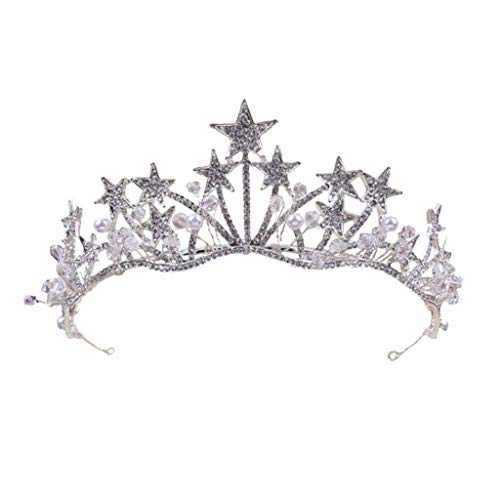 Corona de novia con diamantes de imitación para tiara de boda