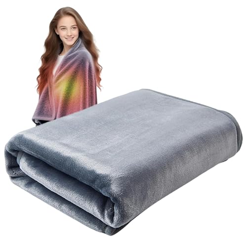Carziyer Couverture Chauffante USB 140 x 80cm, 3 réglages de température(35°C/45°C/55°C), Lavable Machine, Protection Contre la Surchauffe, Plaid Chauffant pour Canapé, Lit, Bureau (Gris foncé)
