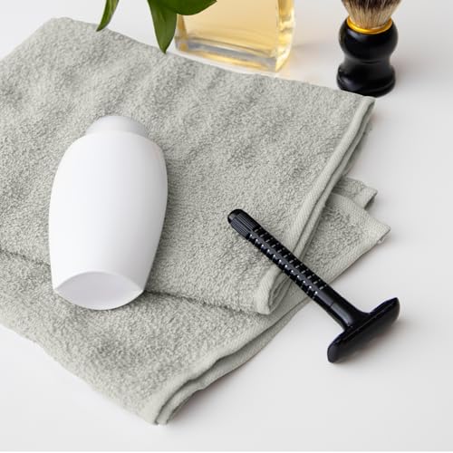 Image of Avalon Towels Salon Towel - Silver Hand Towels Bulk Pack of 24 - 100% Cotton Absorbent Spa, Facial & Gym Towel for Working Out - 16x27 Inches (Not Bleach Proof)