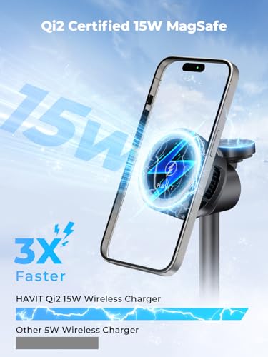 havit Qi2 3 in 1 Wireless Charging Station, 15W Magnetic Charger with Cooling Fan for iPho - image 4