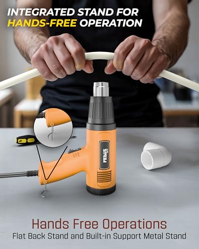 Image of FEDUS Heat Gun Hot Air Gun Temperature Machine 1600W, 2 Temp Settings Great for industrial use & Crafts, Removing & Drying Paint, Shrink Tubing /Wrapping Packing, Bend Plastic Pipes, Epoxy Resin