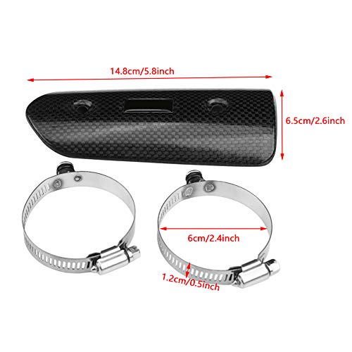 Cubierta de escape de motocicleta con protector de calor universal de carbono 7