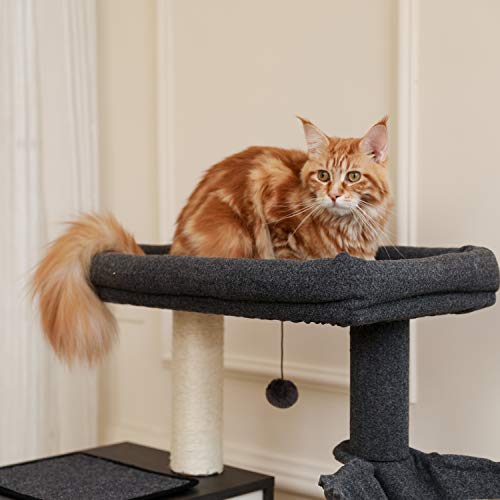 PETEPELA 59’’ All-in-One Cat Tree Multifunctional Modern Cat Tower High-Grade Wood Furniture with Cat Washroom Litter… - Image 6