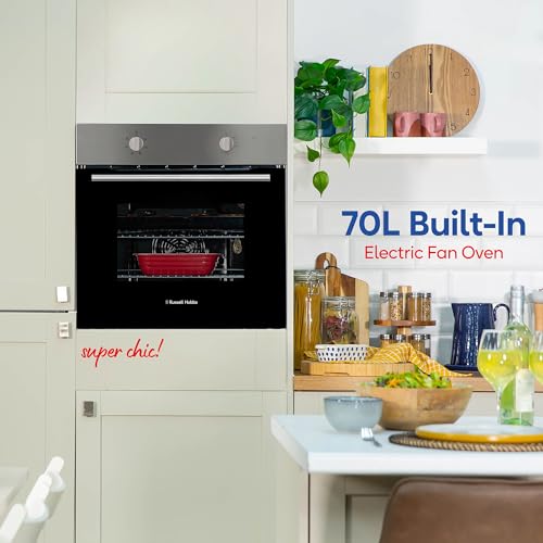 Russell Hobbs 70L, 60cm Wide, Single Electric Built-in Fan Oven and Grill in Stainless Steel, 6 Oven Functions, RHFEO7004SS - Image 4