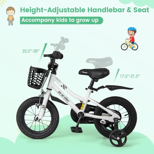 Image of BABY JOY Kids Bike, 12 14 16 18 Inch Boys Girls Bike for 3-8 Years w /Training Wheels, 20 Inch Children Bicycle for 8+ Teens w /Kickstand, Handbrake, Coaster Brake & Removable Basket, Sporty Bicycle