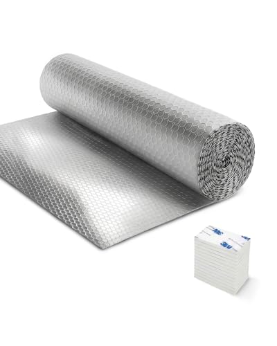 Haltons Reflective Radiator Foil Energy Saving Insulation with 3M Self-Adhesive Pads Easy to Install Cut to Size Reduce Heat Loss & Lower Bills 1pk Covers 9+ Radiators (5m x 60cm)