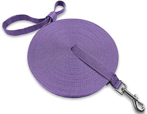CRABGO Training Lead for Dogs Puppy, 30m/100ft Long Leash, Free Storage Bag Included, Sturdy Durable for Small Medium Large Dog, Best for Pet Training, Play and Camping, Purple