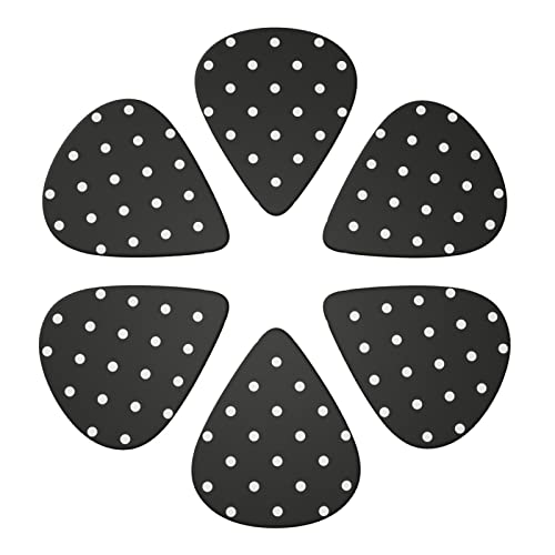Dot Black & White Lot de 6 médiators pour guitare acoustique, guitare électrique, basse, ukulélé – fins, moyens et épais… - Les Beatles, Paul McCartney, John Lennon, RIngo Starr, George Harrison Dot Black & White Lot de 6 médiators pour guitare acoustique, guitare électrique, basse, ukulélé – fins, moyens et épais… – Image 5