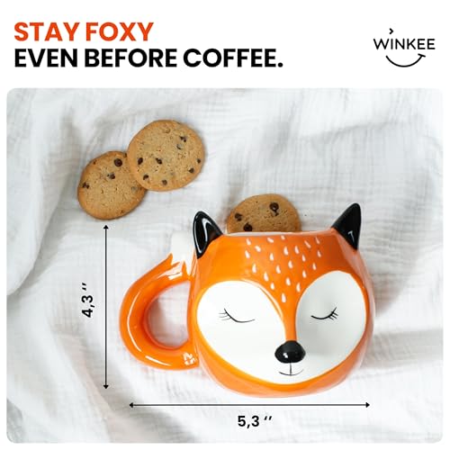 Tazón de café XXL Dreaming Fox de cerámica Winkee 450 ml miniatura 3