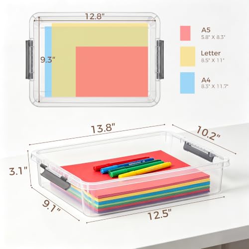 Image of Citylife 6Qt 4Packs Clear Craft Organizers and Storage BOX, Sensory Bins