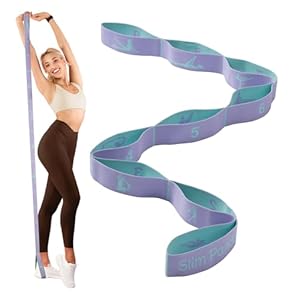Slim Panda Stretch Strap, Dance Stretch Bands Flexibility, Elastic Yoga Stretching Strap with 9 Loops for Physical Therapy, Pilates, Yoga, Ballet, Gymnastics Stretching Bands for Exercise