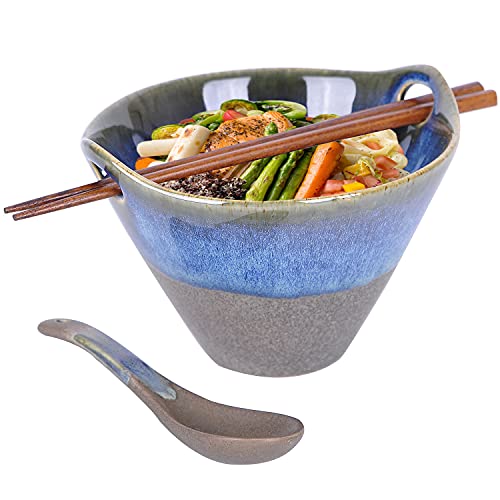 Whjy 20Oz Ceramic Japanese Ramen Bowl Set,With Chopsticks & Spoon, Porcelain Bowl For Soup, Noodle, Udon And Soba, Noodle Bowl #TOP15
