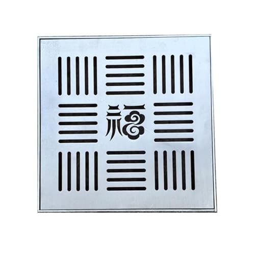 Couvercle d'égout carré encastré en acier inoxydable pour caniveau de jardin 15x15 cm