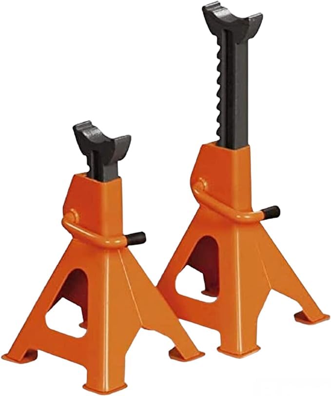 Coppia Cavalletti da 6 Tonnellate per Auto Camper Moto Crick Solleva Auto Cavalletti di Sostegno per Officina Garage Portata 6 TON Regolabile da 370 a 610mm