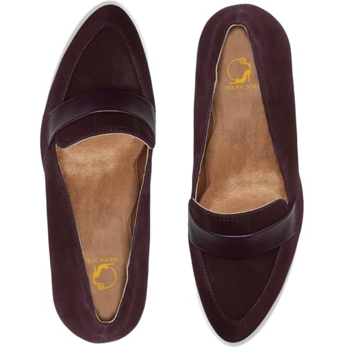 Image of SHODENSE Women Chunky Kitten Heel Pumps Shoes Round Closed Toe Slip On Suede Penny Loafers Matte Block Mid Heels Dress Loafer Almond Toe Comfort Oxford Shoes Office Work Classic Elegant 4-11 M US