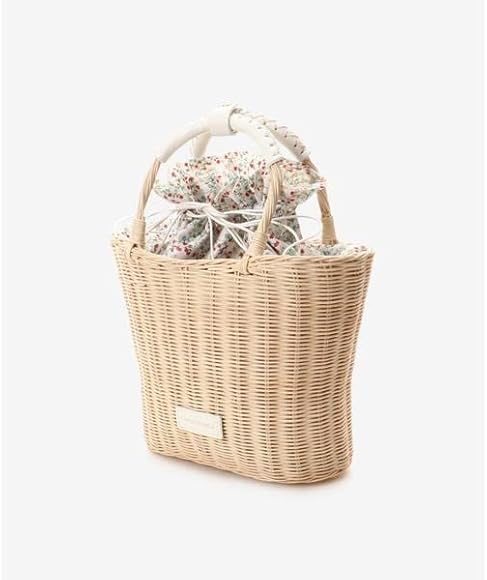 Amazon | [サマンサベガ] 5 花柄ラタンカゴバッグ レディース ブラック  