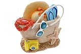Die sommerliche Sparbüchse bringt jeden Tag ein kleines bisschen Urlaubsfeeling in deine Wohnung und lässt die Vorfreude auf die nächste Reise steigen. Mit den vielen kleinen Details wie Sonnenhut, Strandschuhe, Kamera oder Sonnenbrille kann man das Meer nahezu rauschen hören.