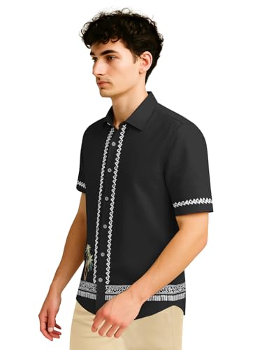 Image of BULLMER Trendy Regular Fit Cotton Blend Printed Casual Half Sleeve Shirt for Men | Stylish Mens Casual Shirts | Shirts for Men
