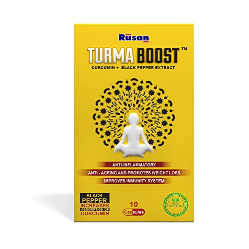 Image of Rusan TURMA BOOST Curcumin 95% 400mg + Black Pepper Extract | 10 Capsules | Immunity & Joint Care | Anti-Inflammatory Support