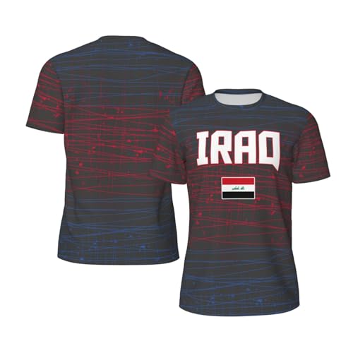 DABOYOZHZH Iraq Flag Cool Iraqans (119) Sports Jersey Mesh T-Shirt 3D Print for Running Cycling Soccer Tennis Fitness Climbing Shirts