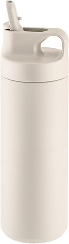 Miniatura 2 de Botella de agua aislada con tapa con pajilla, acero inoxidable 188 de 18 onzas, a prueba de fugas, doble pared aislada, antidesgaste, antisudor,