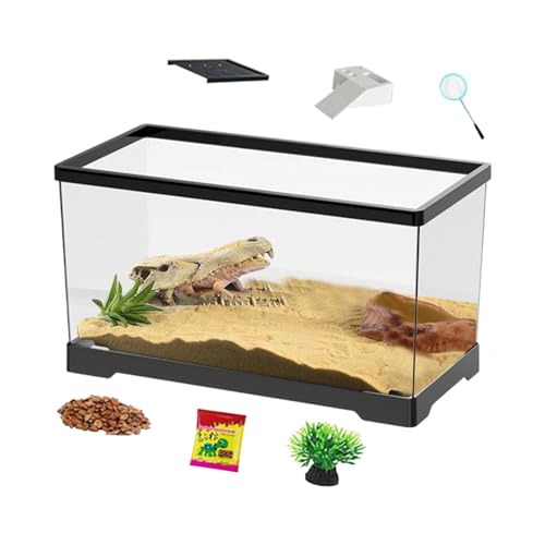 Schildkröten-Lebensraum-Aquarium-Set – Spinnenbecken-Starter-Set, Lebensraum Mit Bodenentwässerung, Heimgebrauchs-Kunststoffaquarium Mit Entwässerung, Amphibienbecken Für Frösche, Krabben, Schlangen,