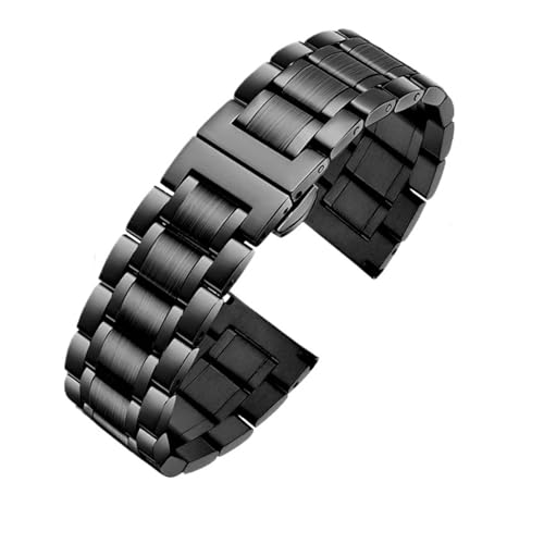 20mm 22mm �E�H�b�`�`�F�[�� EDIFICE EFV-540 500 EFS-S510 EFB-650 EQB-501 EFR-303L/303D �X�e�����X�X�`�[���X�g���b�v �����Y�E�H�b�`�o���h�Ή�(3101 black,22mm)