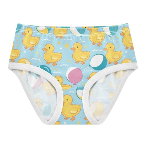 Wusikd Cute Ducks Girls' Underwear Cotton Balloons Stars Girls Briefs Soft Toddler Underwear 2T