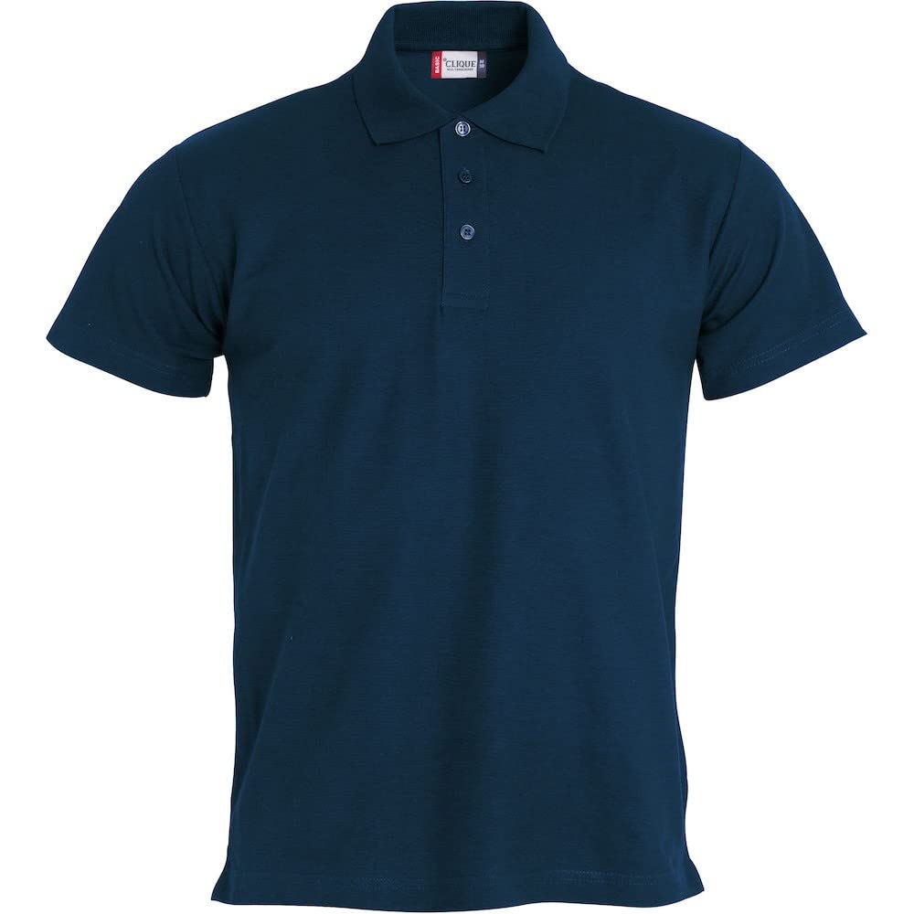 Clique Mens Basic Polo Shirt - Dark Navy, 3XL - 100% Cotton, Short-Sleeved, Turn Down Collar, 3 Button Placket, Oeko-Tex Certified