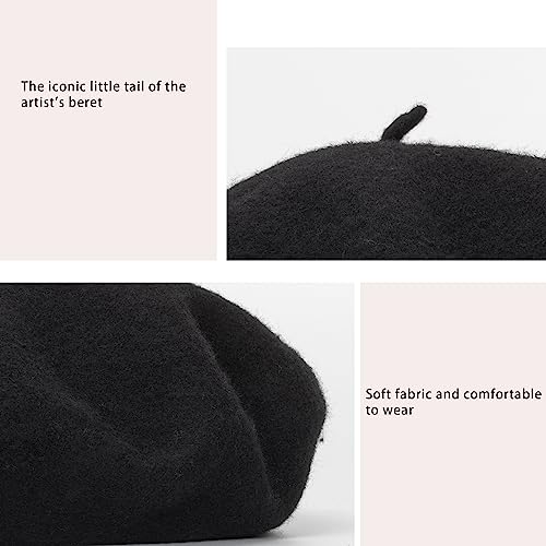 Classic French Painter Beret for Girls Kids - Wool French Style Beanie Hat Solid Color Winter-Warm Cap (for 3 to 6 Years)4