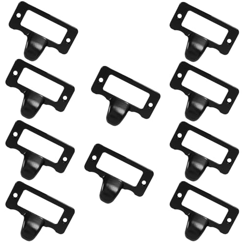 Bivethoi 10 tiradores vintage para etiquetas, tiradores de gabinete de archivos, catálogo de tarjetas, tiradores de cajón para muebles de oficina, armario, estante de herramientas