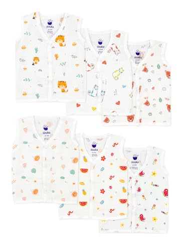 Image of Muslin Cotton Sleeveless Jabla -Baby Cloth for Newborn |Jhabla, Unisex Baby Vest for Boys Girls|Soft, Chemical Free, Breathable, Hypoallergenic Infant Clothing Essentials