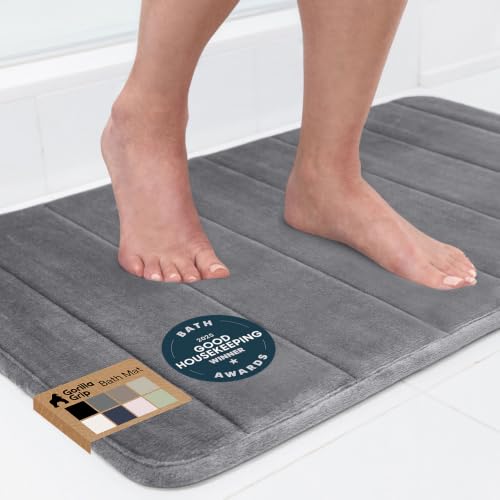GORILLA GRIP Memory Foam Bath Mat, Soft Absorbent US...