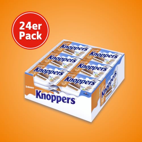 Knoppers Erdnuss, Waffelschnitten mit Milch- & Erdnusscreme - 24 x 25 g – Ansicht 2
