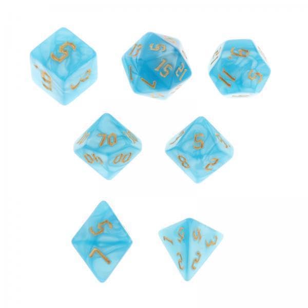 Toy 2xPolyhedral Dices Different Numbers Engraved Puzzle Game Gifts Blue Dungeons & Dragons-image-10