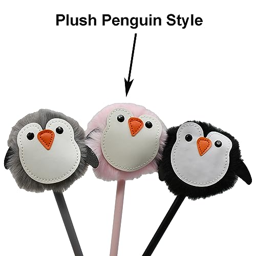 6 bolígrafos de peluche pingüino Maydahui con 12 recambios miniatura 3
