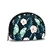 Papillon avec Fleurs Tropicales et Feuilles Shell Maquillage cosmétique Maquillage Sac de Rangement en Plein air Shopping pièces Porte-Monnaie Sac à Main