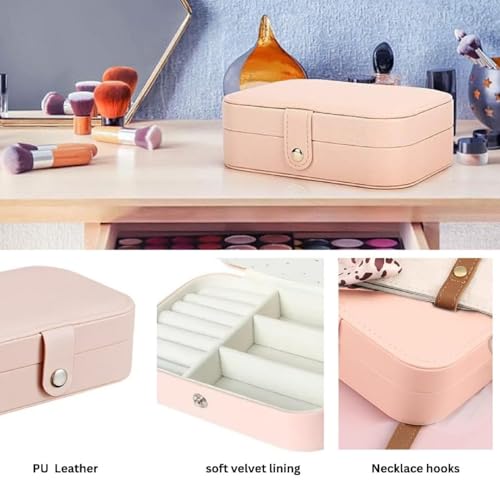Image of Mini Jewellery Travel Case, PU Leather Organizer Box, Small Portable Jewellery Storage Holder for Womens Rings Earrings Necklaces (Eternal Garden)