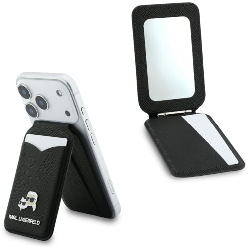 CG MOBILE Karl Lagerfeld Stand Mirror Wallet, compatible avec MagSafe (noir)