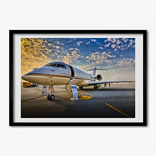 Cadre photo 70x50 cm avec affiche d'avion cadre en bois MDF tableau de décoration moderne Tulup
