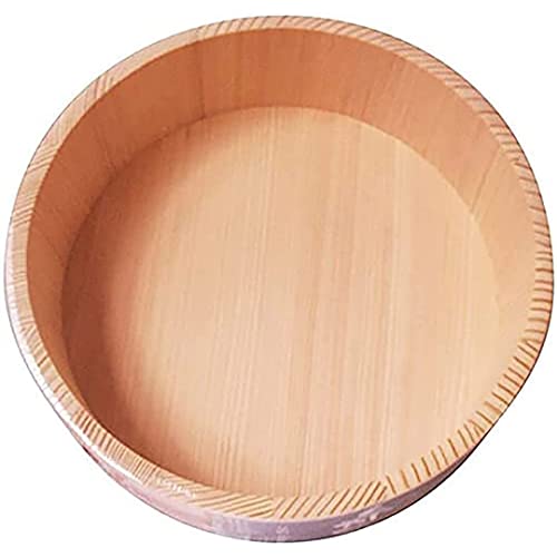 Tikusan Wooden Hangiri Sushi Rice Mixing Tub Copper Band With Lid Made In Japan Made Of Sawara Cypress Sushi Rice Bowl Sushi Oke (13" (33Cm)) #TOP6