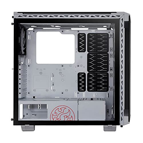 XPG Battle Cruiser Mid-Tower Glass Panel PC Case, 4x 120mm Argb Fãs com RGB Controller, White