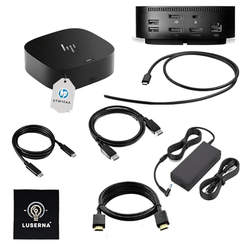 Image of HP 5TW10AA 120W Docking Station for Laptop Dual Monitor USB-C G5 Dock with HDMI, DisplayPort, USB-C Cables (NEW)
